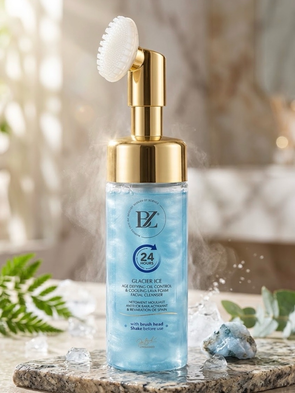 Below Zero Glacier Ice Oil Control Lava Foam Cleanser W/Brush Head ~ Retail $180